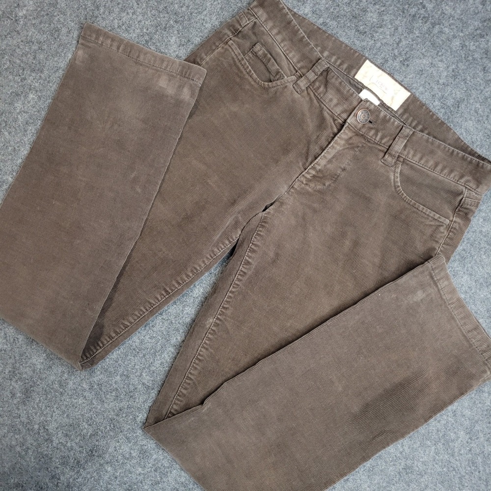 JCrew Pants Womens 27S Brown Corduroy Stretch Matchstick Straight Leg Preppy Y2K